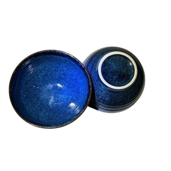 Sapphire Blue, Churchill China, Ripple Snack Bowls, Set of 2 - Picture 3 of 8